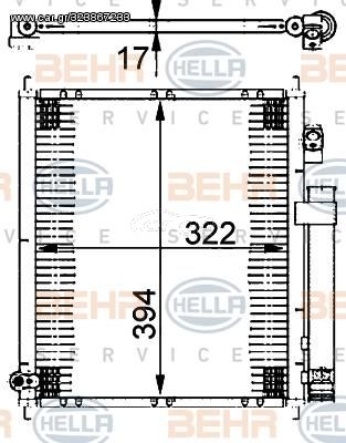 ΨΥΓΕΙΟ A/C 1 2-1 4 ΒΕΝΖΙΝΗ (325x395x16) -04  για HONDA JAZZ 01-08