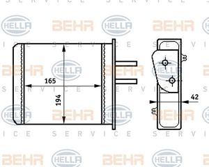 ΨΥΓΕΙΟ ΚΑΛΟΡΙΦΕΡ (M) +/-AC (165x194x42) ΤΥΠΟΥ MARELLI  για FIAT BARCHETTA 96-04