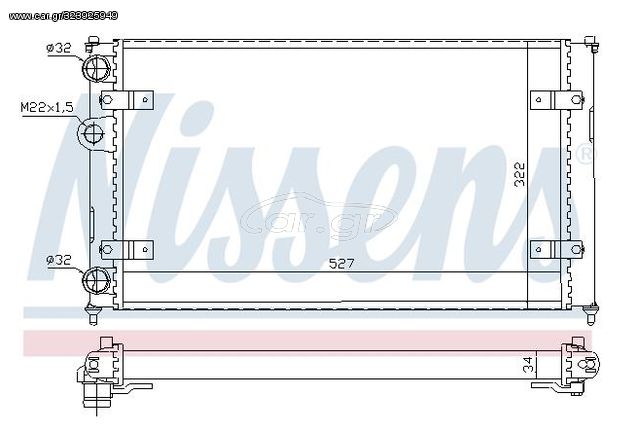 ΨΥΓΕΙΟ ΝΕΡΟΥ ΚΑΙΝΟΥΡΙΟ VOLKSWAGEN CADDY 1995-2004, POLO 1995-2001 (525X322X34) AVA ST2023 DELPHI PLE100040 FRIGAIR 0112.3009 NISSENS 639951 6K0121253K 6K0121253P 6K0 121 253 K  6K0 121 253 P