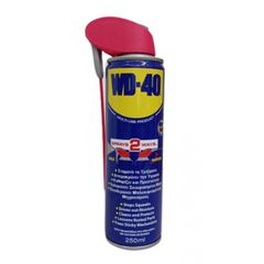 WD40 SPRAYS 2 WAYS ΑΝΤΙΣΚΩΡΙΑΚΟ 250ML   Το WD-40 Multi-Use Product προστατεύει τα μέταλλα από τη σκουριά και τη διάβρωση, διεισδύει στα κολλημένα εξαρτήματα, εκτοπίζει την υγρασία και λιπαίνει σχεδόν