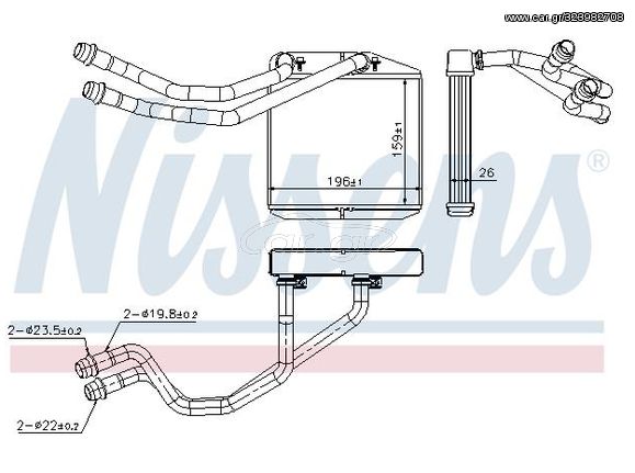 ΨΥΓΕΙΟ ΚΑΛΟΡΙΦΕΡ ΚΑΙΝΟΥΡΙΟ OPEL ADAM 2012-2019, CORSA D 2006-2014 (196X159X26) AVA CN6314 AUTOGAMMA 103988 FRIGAIR 0604.3033 JDEUS RA2111160 NISSENS 71163 1611726780 6448T0 1618470 6448.T0 77363899