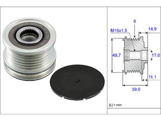 INA 535 0050 10 Ελεύθερη περιστροφή γεννήτριας MERCEDES-BENZ *A611 155 0715*