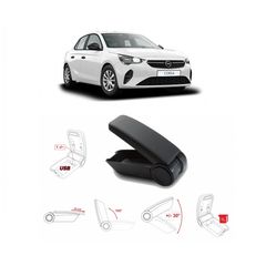 Κονσόλα Χειροφρένου Τεμπέλης Armster OE1 Με Usb Για Opel Corsa F 2020+ Χωρίς Εργοστασιακό Τεμπέλη Μαύρο Χρώμα