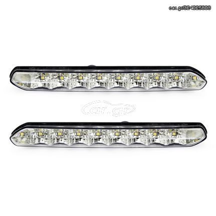 ΦΩΤΑ ΗΜΕΡΑΣ DRL 12V 2,2W 10LED(0,11W ANA LED) 185x20x40mm 2ΤΕΜ AMiO - 2 ΤΕΜ.