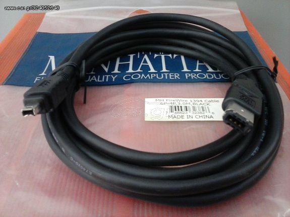 Καλώδιο (cable) FireWire 6pin σε 4pin 3m (IEEE 1394) Male/Male Manhattan