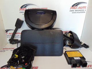 Αερόσακος  Set  FORD FIESTA (2002-2008)     Οδηγού(2 μπρίζες),συνοδηγού,ζώνη αριστερή,προεντατήρας δεξίς,ταινία,εγφκέφαλος airbag