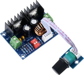 GloboStar Ρυθμιστής Τάσης - Voltage Regulator Dc Converter Module - Input DC4-40V / Output DC1.25-36V Max Load 8A με Καλώδιο Προέκτασης Ποτενσιόμετρου Μ6 x Π4.5 x Υ2.5cm - (73115)