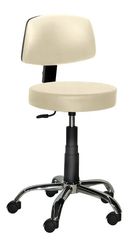 Τροχήλατο σκαμπό ιατρείου με πλάτη και χαμηλό αμορτισέρ - Ιβουάρ