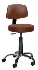 Τροχήλατο σκαμπό ιατρείου με πλάτη και χαμηλό αμορτισέρ - Σοκολατί