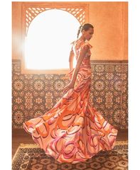 DESIREE 17.36068 εμπριμέ φούξ με βολάν στους ώμους