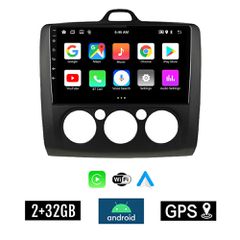KIROSIWA 2+32GB FORD FOCUS (2005 - 2011) *Με χειροκίνητο κλιματισμό Android οθόνη αυτοκίνητου 2GB με GPS WI-FI (ηχοσύστημα αφής 9" ιντσών OEM Youtube Playstore MP3 USB Radio Bluetooth Mirrorlink εργοσ
