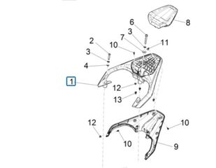 Σκάρα Πίσω Κωδικός Χρώματος XB3 G04 B12 Piaggio Beverly 400 HPE ABS E5 2021-2024 ZAPMD2200 1B007047000G07