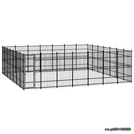 vidaXL Κλουβί Σκύλου Εξωτερικού Χώρου 45,16 μ² από Ατσάλι