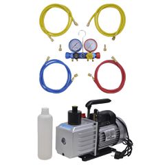 vidaXL Αντλία Κενού 100 L/min με Σετ Ελέγχου Πίεσης 4 Εξόδων σε Θήκη