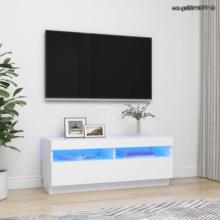 vidaXL Έπιπλο Τηλεόρασης με LED Λευκό 100 x 35 x 40 εκ.