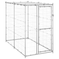 vidaXL Κλουβί Σκύλου Εξ. Χώρου Γαλβαν. Χάλυβας 110x220x180εκ Στέγαστρο