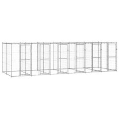 vidaXL Κλουβί Σκύλου Εξ. Χώρου με Στέγαστρο 14,52 μ² Γαλβ. Χάλυβας