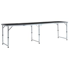 vidaXL Τραπέζι Κάμπινγκ Πτυσσόμενο Γκρι 240 x 60 εκ. Αλουμινίου