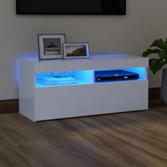 vidaXL Έπιπλο Τηλεόρασης με LED Λευκό 90 x 35 x 40 εκ.