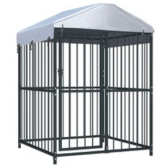 vidaXL Κλουβί Σκύλου Εξωτερικού Χώρου 120 x 120 x 150 εκ. με Στέγαστρο