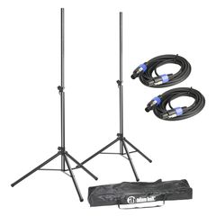 Adam Hall SPS023SET2 - Speaker stands with bag + cables 25Kg 192cm - Adam Hall