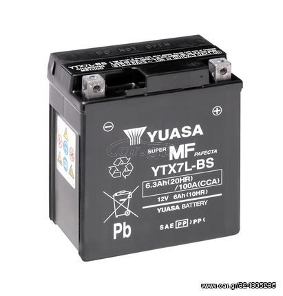 Μπαταρία Μοτοσυκλέτας Yuasa YTX7L-BS 12V  6.3AH  100CCA   ΓΝΗΣΙΑ