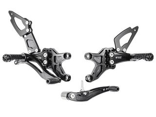 ΣΕΤ ΜΑΡΣΠΙΕ ALUMINIUM BLACK H005 RACING REAR SETS ΓΙΑ HONDA CBR600RR STREET 07'-17'| BONAMICI