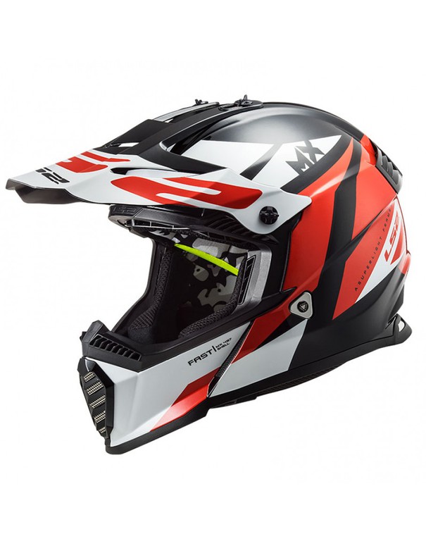 LS2 MX437J Fast Evo Mini Strike Black/White/Red