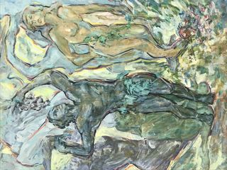 Ραλλη Σωτηρια ζωγραφος 1944-2011  Λαδι σε Καμβα 'ΔΙΟΝΥΣΟΣ'  , διαστασεις  1,25μ χ 1,60μ