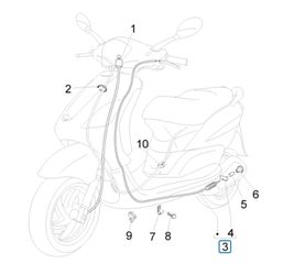 Ντίζα Πίσω Φρένου Piaggio Fly 125 4T/3V ie E3 DT 2013-2015 RP8M79100 CM086701