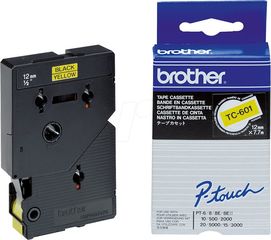 Brother P-Touch Laminated Black On Yellow 7,7m x 12mm - (TC601)