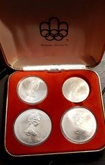  Καναδας 4 ασημενια ΑΚΥΚΛΟΦΟΡΗΤΑ  νομισματα(2 ΝΟΜΙΣΜΑΤΑ ΤΩΝ 5$ ΚΑΙ 2 ΤΩΝ 10$).XXI Θερινοί Ολυμπιακοί Αγώνες, Μόντρεαλ 1976