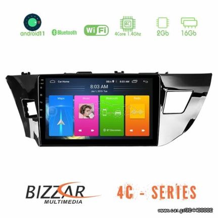 Bizzar Toyota Corolla 2014-2016 4core Android11 2+16GB Navigation Multimedia Tablet 9″