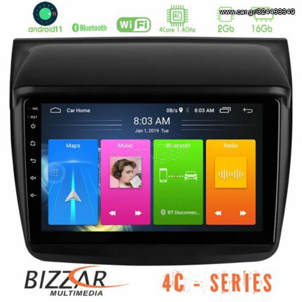 Bizzar Mitsubishi L200 4core Android11 2+16GB Navigation Multimedia Tablet 9″