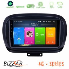 Bizzar Fiat 500X 4core Android11 2+16GB Navigation Multimedia Tablet 9″