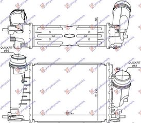 Ψυγείο Intercooler 1.6 TCe/1.6 dCi (Αυτόματο Σασμάν) (281x21.7x80) Renault Megane Hatchback/Station Wagon 2015-2019