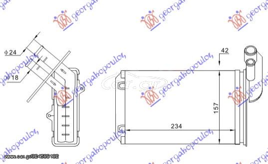 ΨΥΓΕΙΟ ΚΑΛΟΡΙΦΕΡ (M) +/-ΑC (234x157)  για RENAULT MEGANE SDN 99-02