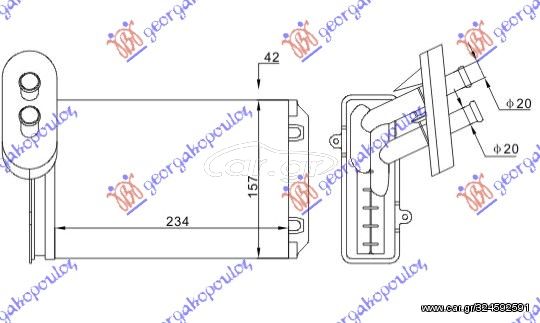 ΨΥΓΕΙΟ ΚΑΛΟΡΙΦΕΡ +/-AC(234x157x42)ΚΟΛ.ΣΦΥΚΤΗΡΑ  για SEAT IBIZA 99-02