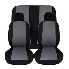 Καλύμματα Καθισμάτων Υφασμάτινα Smart Style Μαύρο-Γκρι Σετ Εμπρός-Πίσω 8 Τεμάχια 11687