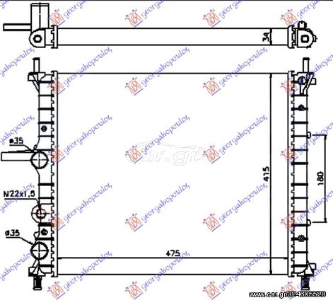 ΨΥΓΕΙΟ ΝΕΡΟΥ 1.6 ΒΕΝΖΙΝΗ +/- A/C (475x415) (VALEO CLASSIC)  για FIAT MULTIPLA 98-04