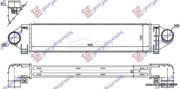 ΨΥΓΕΙΟ INTERCOOLER ΠΕΤΡΕΛΑΙΟ 2.2Td4 (110/112KW)/2.2Sd4 (140KW) 2011- (659x147x64)  για LAND ROVER FREELANDER 07-14