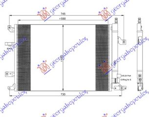 ΨΥΓΕΙΟ A/C ΒΕΝΖ-ΠΕΤΡ (59,5x43)  για VOLVO S60 00-10