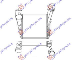 ΨΥΓΕΙΟ INTERCOOLER 3.0 Tdi ΠΕΤΡΕΛΑΙΟ (288x292x50) (Φ66-54)ΚΟΥΜΠΩΤΑ ΔΕΞΙΑ ΠΛΕΥΡΑ για PORSCHE CAYENNE 2003-2010 (9PA)