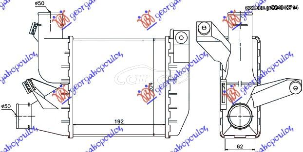 ΨΥΓΕΙΟ INTERC. 2,5 TD (192x204x62)  για BMW SERIES 5 (E39) 96-02