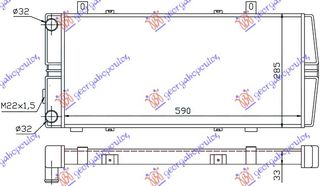 ΨΥΓΕΙΟ 1.6 ΒΕΝΖΙΝΗ (590x280) για VW CADDY PICK-UP 96-04