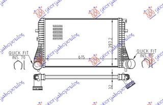 ΨΥΓ.INΤERC.ΒΕΝ-ΠΕΤ (61,5x40,5x32) Φ70  για VW CADDY 04-10