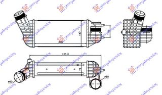 ΨΥΓΕΙΟ INTERCOOLER 2.0 HDI ΠΕΤΡΕΛΑΙΟ (300x147x76) (Φ60-60)  για CITROEN C4 PICASSO/GRAND PICASSO 2007-2014 (UD/UA)