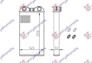 ΨΥΓΕΙΟ ΚΑΛΟΡΙΦΕΡ (255x147) (ΤΥΠΟΥ VALEO)  για RENAULT TRAFIC 2002-2006 (JL/FL/EL)