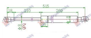 ΑΜΟΡΤΙΣΕΡ ΜΠΑΓΚΑΖ (515L-355N) για NISSAN QASHQAI 2007-2010 (J10/NJ10)