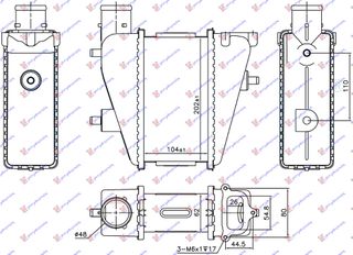 ΨΥΓΕΙΟ INTERCOOLER 2.2 CTDI (104x202x62)  για HONDA CIVIC H/B-L/B 2006-2012 (FN/FK)